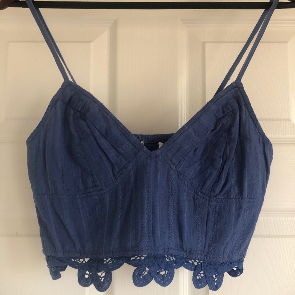 BNWOT Free People brami cami bralette denim blue S